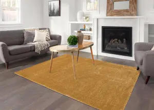 Smart Living Shaggy Soft Area Rug, Fluffy Living Room Carpet, Kitchen Floor, Bedroom Ultra Soft Rugs 160cm x 230cm - Gold