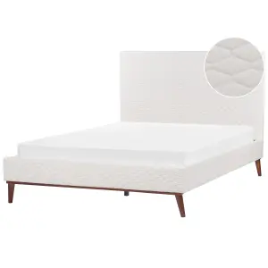 Velvet EU King Size Bed Off-White BAYONNE