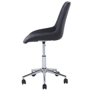 Desk Chair Faux Leather Black MARIBEL