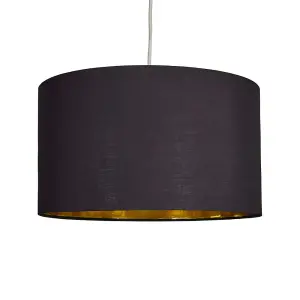 ValueLights Reni Black and Gold X-Large Ceiling Pendant Lamp Shade