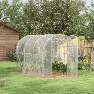 Outsunny 3 x 2 x 2m Polytunnel Greenhouse with Door, Galvanised Steel Frame