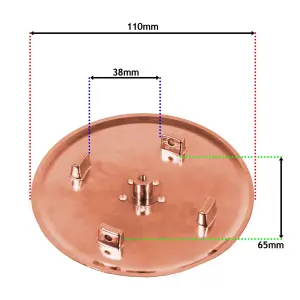 SPARES2GO 110mm Luxury Plug Cover for Shower Trap with 90mm Tray (Brushed Copper)