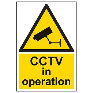 CCTV In Operation Security Sign - 1mm Rigid Plastic - 200x300mm (x3)