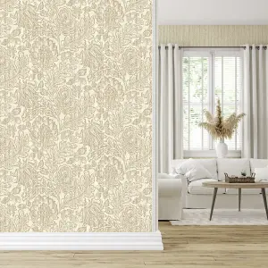 Belgravia Decor Giovanna Trail Textured Wallpaper Beige