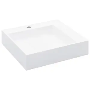 Berkfield Wash Basin 50x50x12.3 cm Mineral Cast/Marble Cast White