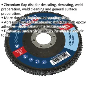 High-Performance 125mm Zirconium Flap Disc with 22mm Bore for Surface Preparation