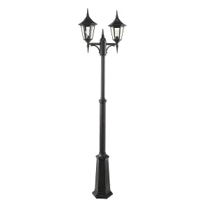 Elstead Valencia 2 Light Twin Outdoor Post Lantern Black IP54, E27