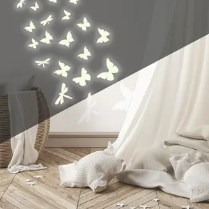 RoomMates Butterflies & Dragonflies Glow In The Dark Peel & Stick Wall Decals