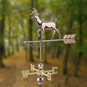 Farmhouse Copper Proud Buck Deer Weathervane - L47 x W43.2 x H88.9 cm