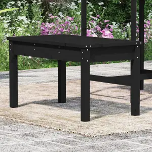 Berkfield Garden Bench Black 80x44x45 cm Solid Wood Pine