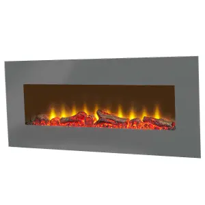 Sureflame WM-9505 Electric Wall Mounted Fire with Remote in Grey, 42 Inch