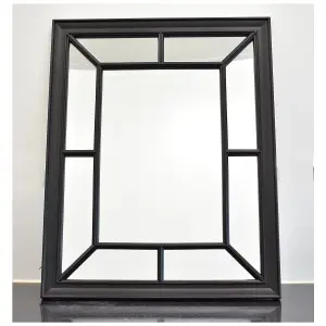 60X76Cm Rectangle Antique Window Wall Mirror Stylish Black