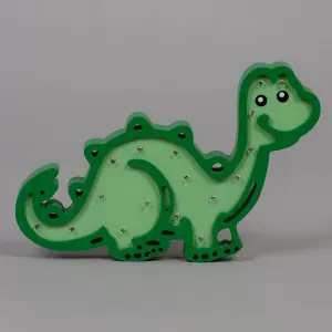 Litecraft Green Dinosaur Glow Kids LED Table Lamp