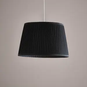 12" Shantung Pleat Light Shade Ceiling Table Lampshade Black