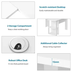 Corner Desk for Home Office L-Shaped Desk Gaming Desk Large Computer Desk Study Gaming Table Workstation, Easy to Assemble (White)