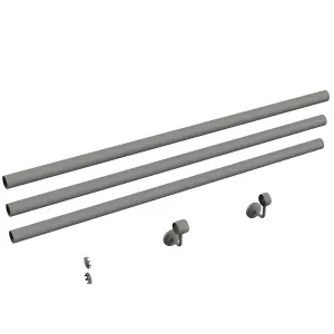 Forgeworks Premium Textured Grey 3.6m Indoor Stair Handrail Kit - Easy Install all in One Box including brackets and endcaps