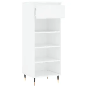 Berkfield Shoe Cabinet White 40x36x105 cm Engineered Wood