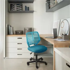 Yaheetech Ergonomic Armless Mesh Office Chair - Turquoise