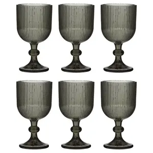 Arbnore Drinking Glass Set (Set of 6) Grey