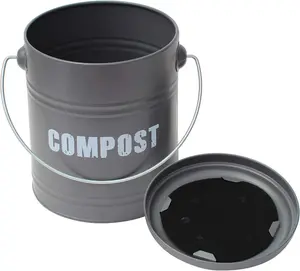 simpa 5L Grey Compost Food Waste Recycling Bin Caddy