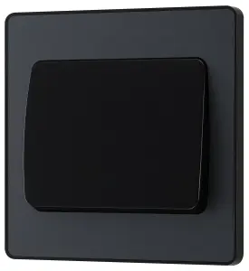 BG Evolve PCDMG12WB Matt Grey1 Gang 20A 16AX 2 Light Switch-Black Insert