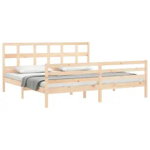 Berkfield Bed Frame with Headboard 200x200 cm Solid Wood