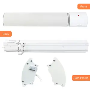 Mirrorstone 2400w Helios Infrared Bar Heater In White Finish, Wall/Ceiling Mount, Indoor Electric Heater