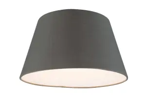 GoodHome Lokombi Dark grey Fabric dyed Light shade (D)30cm