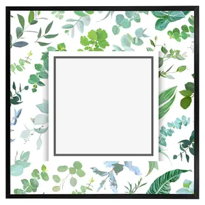 Green leaves (Picutre Frame) / 12x12" / Brown