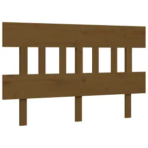 Berkfield Bed Frame with Headboard Honey Brown 140x190 cm Solid Wood