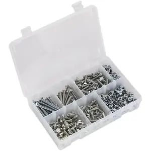 Comprehensive 408 Piece M6 Setscrew Nut and Washer Assortment in High Tensile Steel