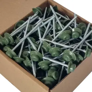 Pack of 400 Green Onduline Roofing Nails Fixings For Corrugated Bitumen Roofing Sheets