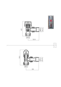 Chrome Thermostatic and Manual Control Corner Towel Radiator Valves15mm Pair