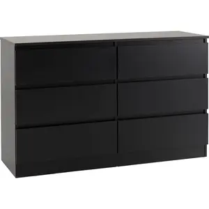 Braunstein 6 Drawer Chest Of Drawers Black