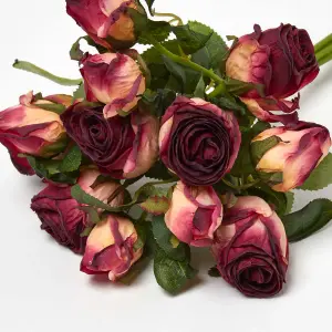 Homescapes Artificial Bouquet of Dried Burgundy Roses