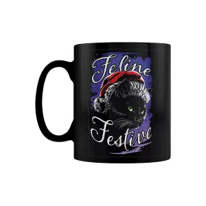 Grindstore Feline Festive Christmas Mug Black (One Size)