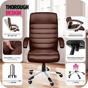 tectake Office chair Paul - desk chair computer chair - brown