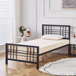 Flair Novak Metal Lattice Single Bed Frame - Black