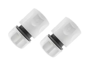 Garden Hose Connectors Fittings Universal Standard Hozelock Compatible White 2 x Stop Female Connector