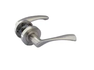 Astrid Door Handles Latch Twist Lever on Rose Duo - Satin 120mm