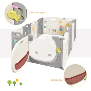 Costway 12 Panels Baby Safety Playpen Kids Foldable Toddler Safety Activity Play Center