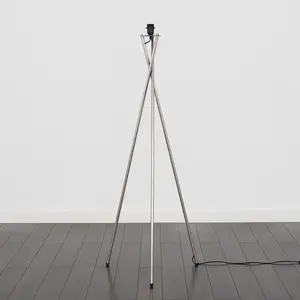 Ahti Camden 136cm Tripod Floor Lamp Base Brushed Chrome