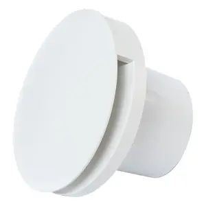 White Front Cover Silent Round Bathroom Extractor Fan 100mm / 4" with Timer