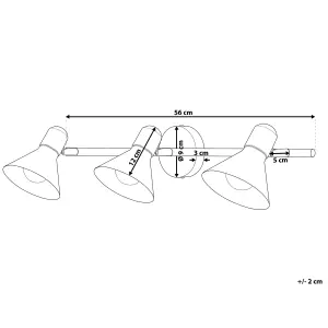 3 Light Spotlight Metal Bar Black MERSEY