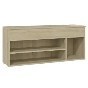 Berkfield Shoe Bench Sonoma Oak 105x30x45 cm Engineered Wood