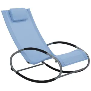 Beliani Modern Sun Lounger Fabric Blue CAMPO