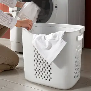 2 Tier Plastic Laundry Basket Hamper Bathroom Laundry Sorter Storage Bin Cart Clothes Organizer