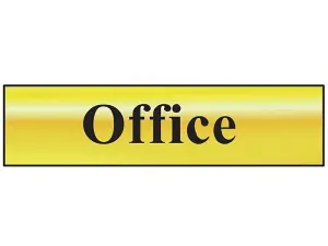 Scan Office Self-Adhesive Sign in Polished Brass Effect - 200 x 50mm