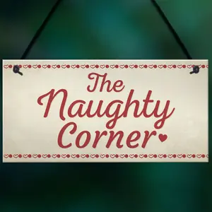 Red Ocean Naughty Corner Novelty Hanging Sign Home Wall Door Plaque Funny Children Gift