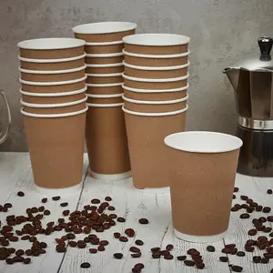 URBNLIVING Double Wall Disposable Hot Drink Cups for Coffee, Chocolate, and Tea 12oz x 500